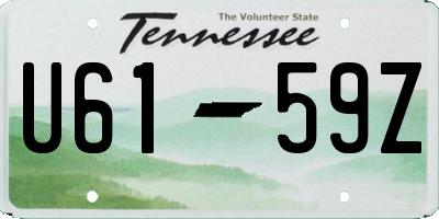 TN license plate U6159Z
