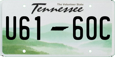 TN license plate U6160C