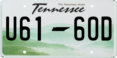 TN license plate U6160D