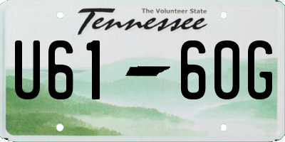 TN license plate U6160G