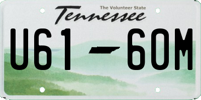 TN license plate U6160M