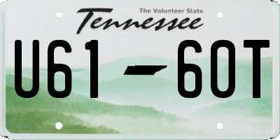 TN license plate U6160T