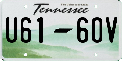 TN license plate U6160V