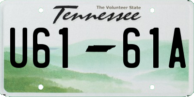 TN license plate U6161A