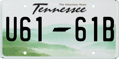 TN license plate U6161B
