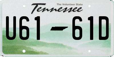 TN license plate U6161D