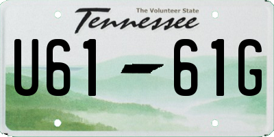 TN license plate U6161G