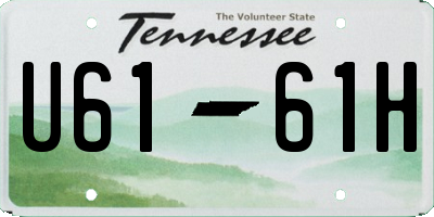 TN license plate U6161H