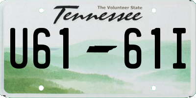 TN license plate U6161I