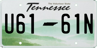 TN license plate U6161N