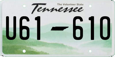 TN license plate U6161O