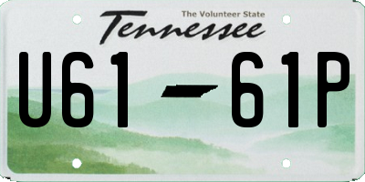TN license plate U6161P