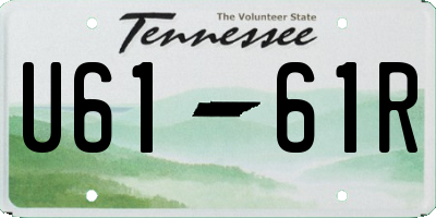 TN license plate U6161R