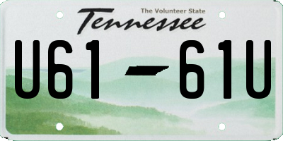 TN license plate U6161U