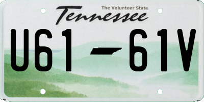 TN license plate U6161V