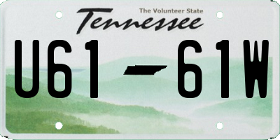 TN license plate U6161W