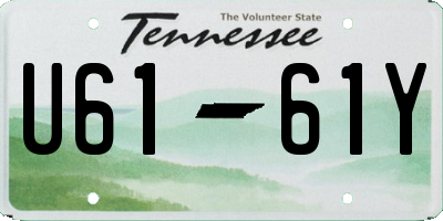 TN license plate U6161Y