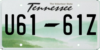 TN license plate U6161Z