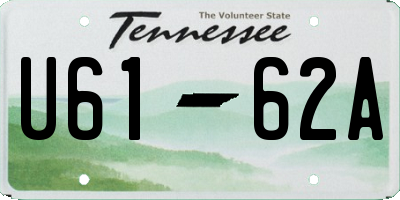 TN license plate U6162A