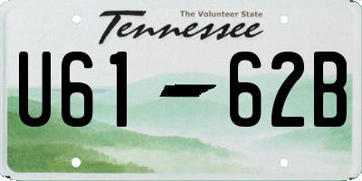 TN license plate U6162B