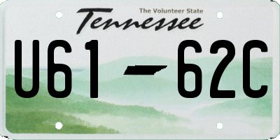 TN license plate U6162C