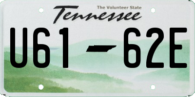 TN license plate U6162E