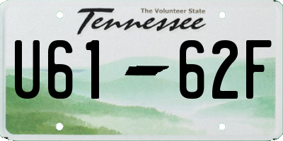 TN license plate U6162F