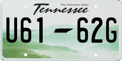 TN license plate U6162G