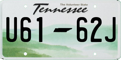 TN license plate U6162J