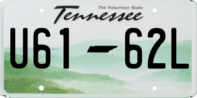 TN license plate U6162L