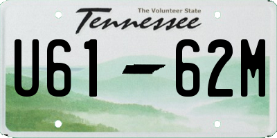 TN license plate U6162M
