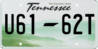TN license plate U6162T