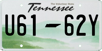 TN license plate U6162Y