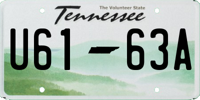 TN license plate U6163A