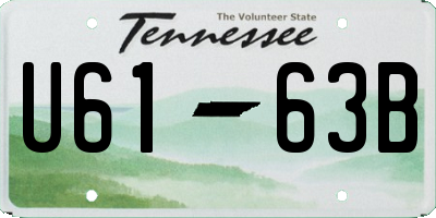 TN license plate U6163B