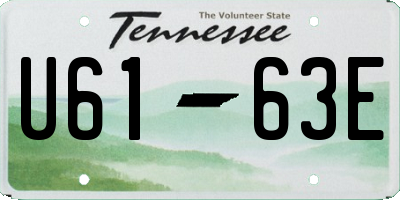 TN license plate U6163E