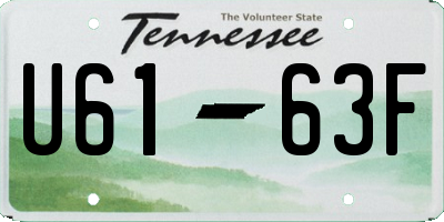 TN license plate U6163F