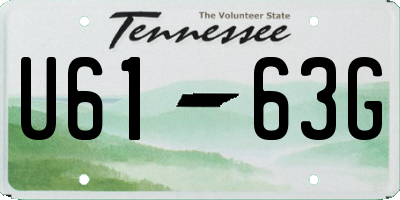 TN license plate U6163G