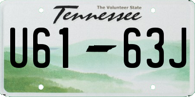 TN license plate U6163J