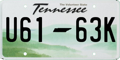TN license plate U6163K