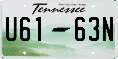 TN license plate U6163N