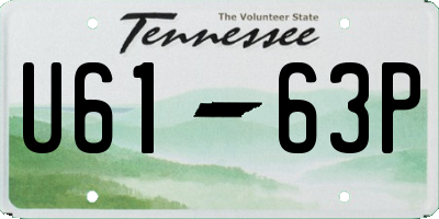 TN license plate U6163P