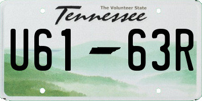 TN license plate U6163R