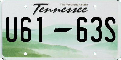 TN license plate U6163S