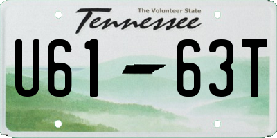 TN license plate U6163T