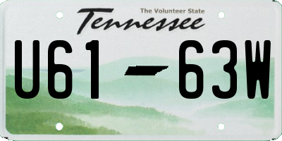 TN license plate U6163W