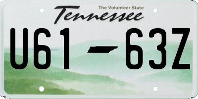 TN license plate U6163Z