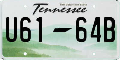 TN license plate U6164B