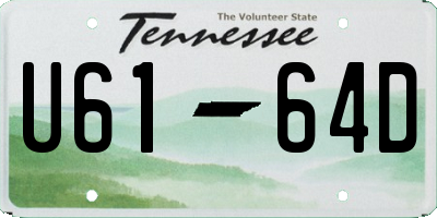 TN license plate U6164D