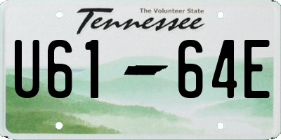 TN license plate U6164E
